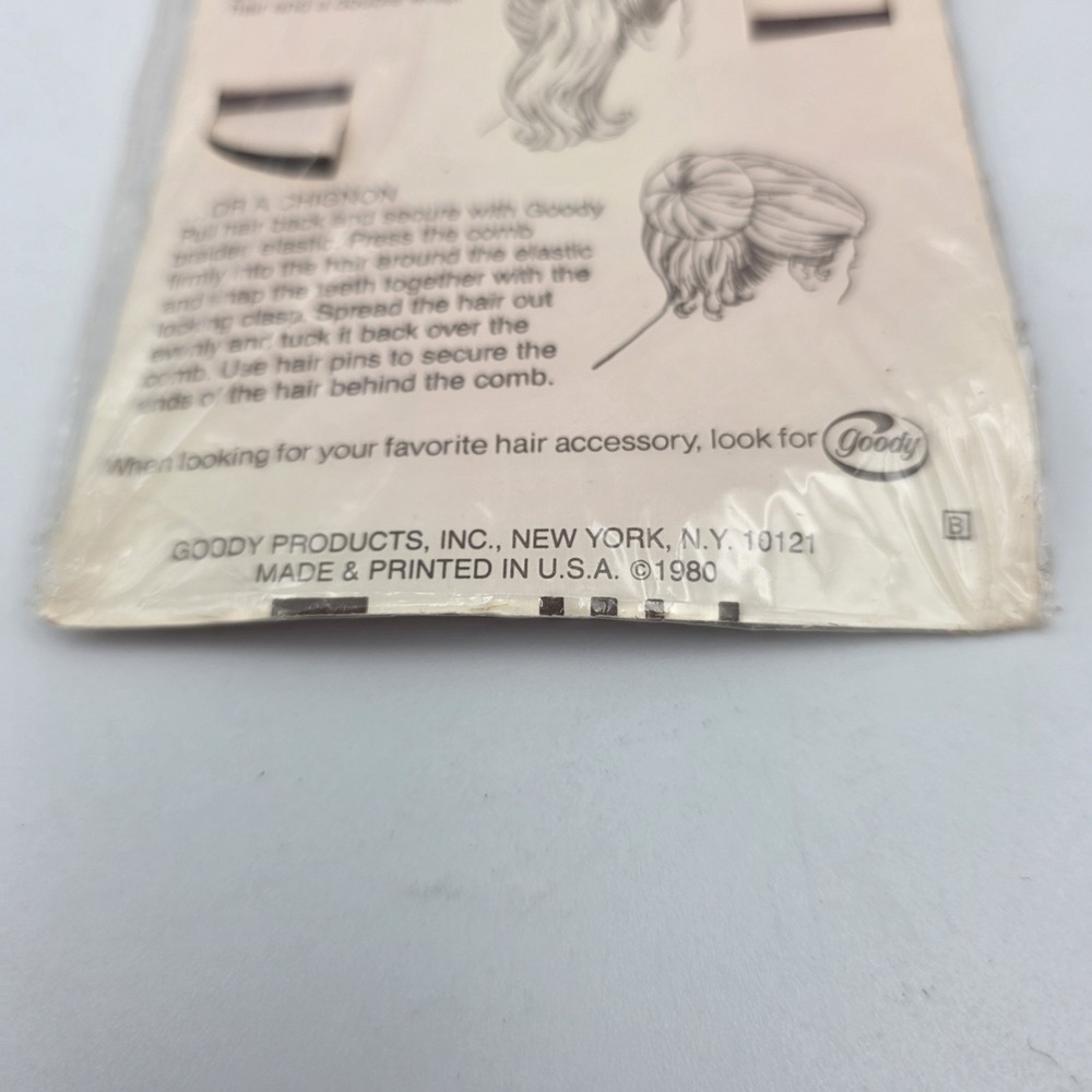 Vintage Goody Adjustable Nylon Flexible Comb #1059 Headband Plastic USA 1980 - Picture 5 of 5